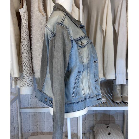 Lularoe Women's Size L Color block Denim Jean Button Up Jacket #0039 - Picture 3 of 6